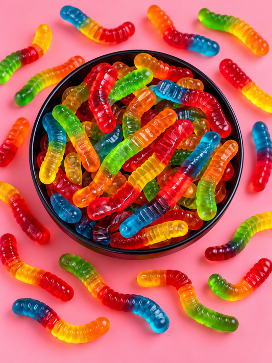 Vers de terre multicolores lisses